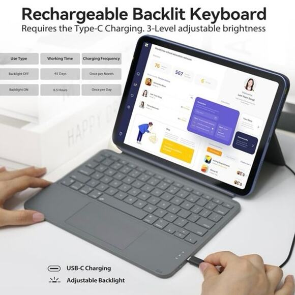 Ausdom Foliokey 10.9 NIB Magnetic Split Stand Case with Keyboard - Picture 4 of 8